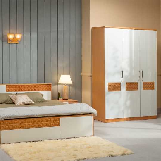 Bed Room Set-1 (Bed-118+Bed Side Table-110+Dressing Table-122+Wardrobe-113)